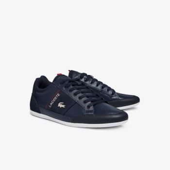 Lacoste Chaymon Leather and Suede Sneakers - Tenisky Pánské Tmavě Blankyt / Bílé | CZ-bXI2NI